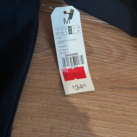 Garage Black Lower Back Dress New With Tags M - Picture 2 of 3